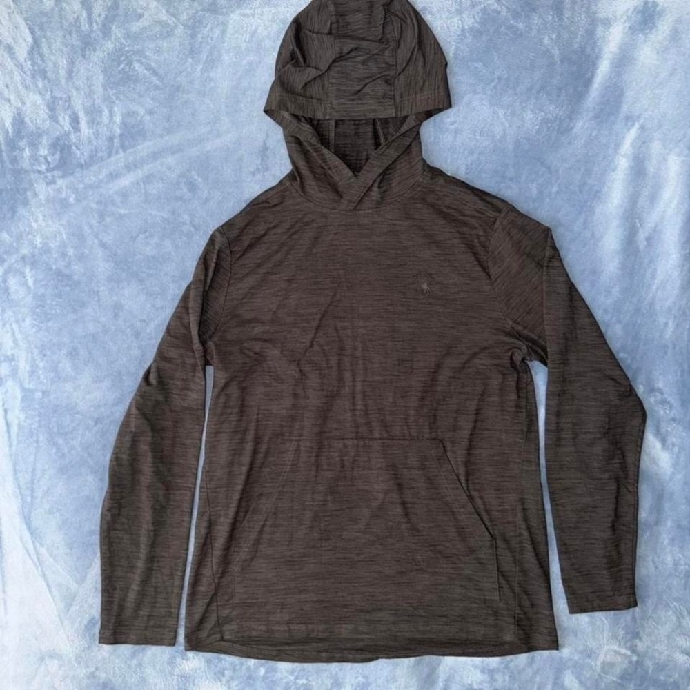 Spyder active lightweight grey long sleeve hoodie men Size L